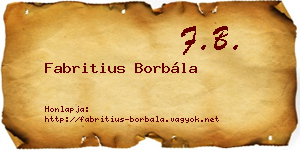 Fabritius Borbála névjegykártya