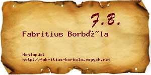Fabritius Borbála névjegykártya