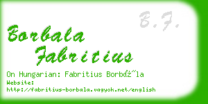 borbala fabritius business card